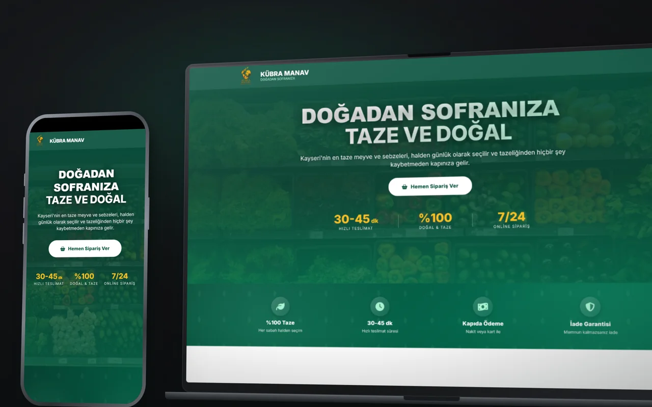 Kübra Manav — E-Ticaret Sitesi + Mobil Uygulama