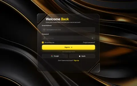 Altın Temalı Giriş Ekranı önizlemesi